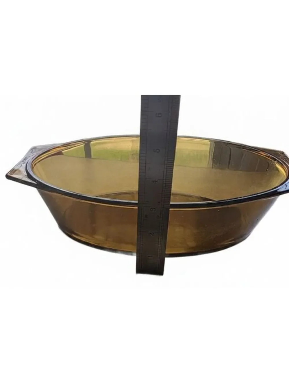 Vintage Arcopal France Amber Glass Oval Casserole Dish & Lid
